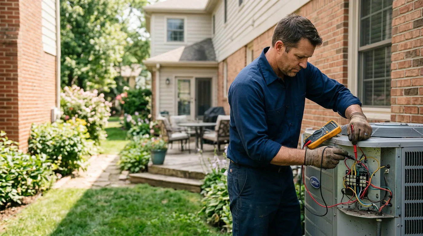 HVAC technician working near Hostetter, PA